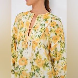 Tuckernuck Floral Yellow and Green Top